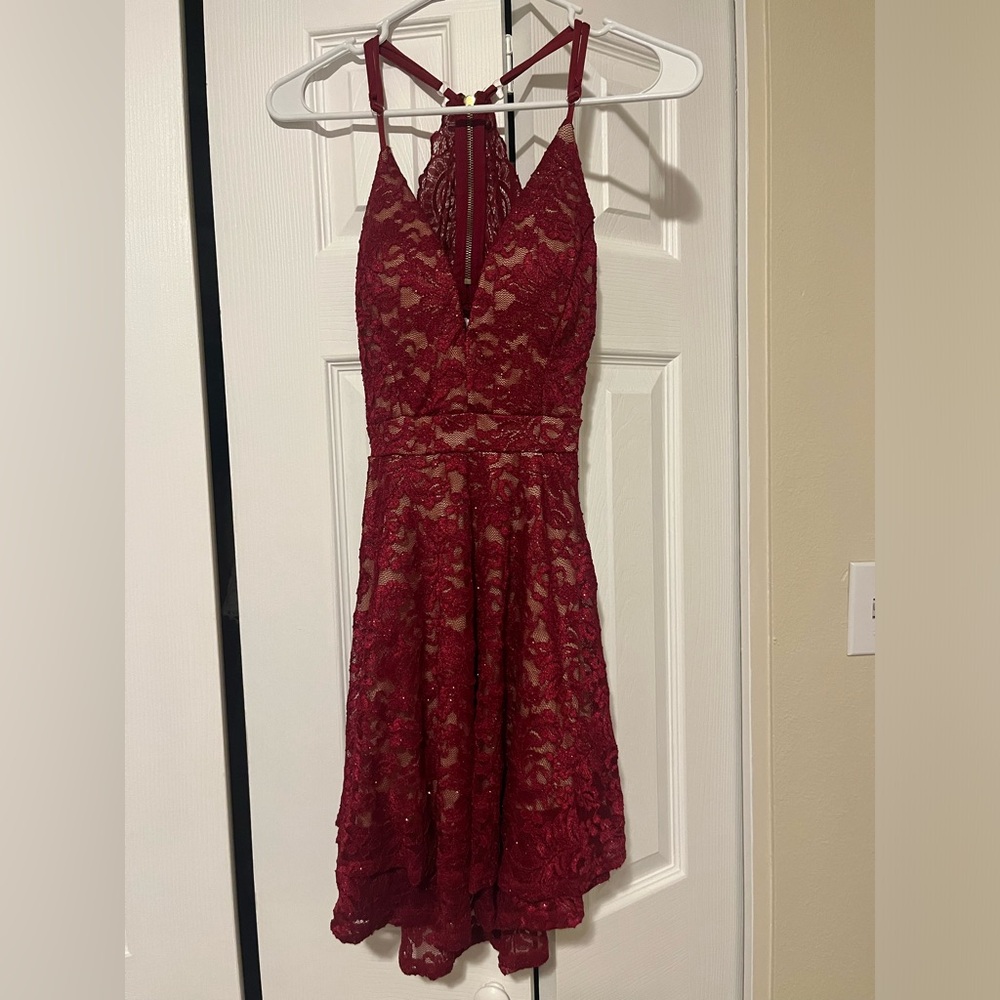 Size S Red Sparkly Lace Dress